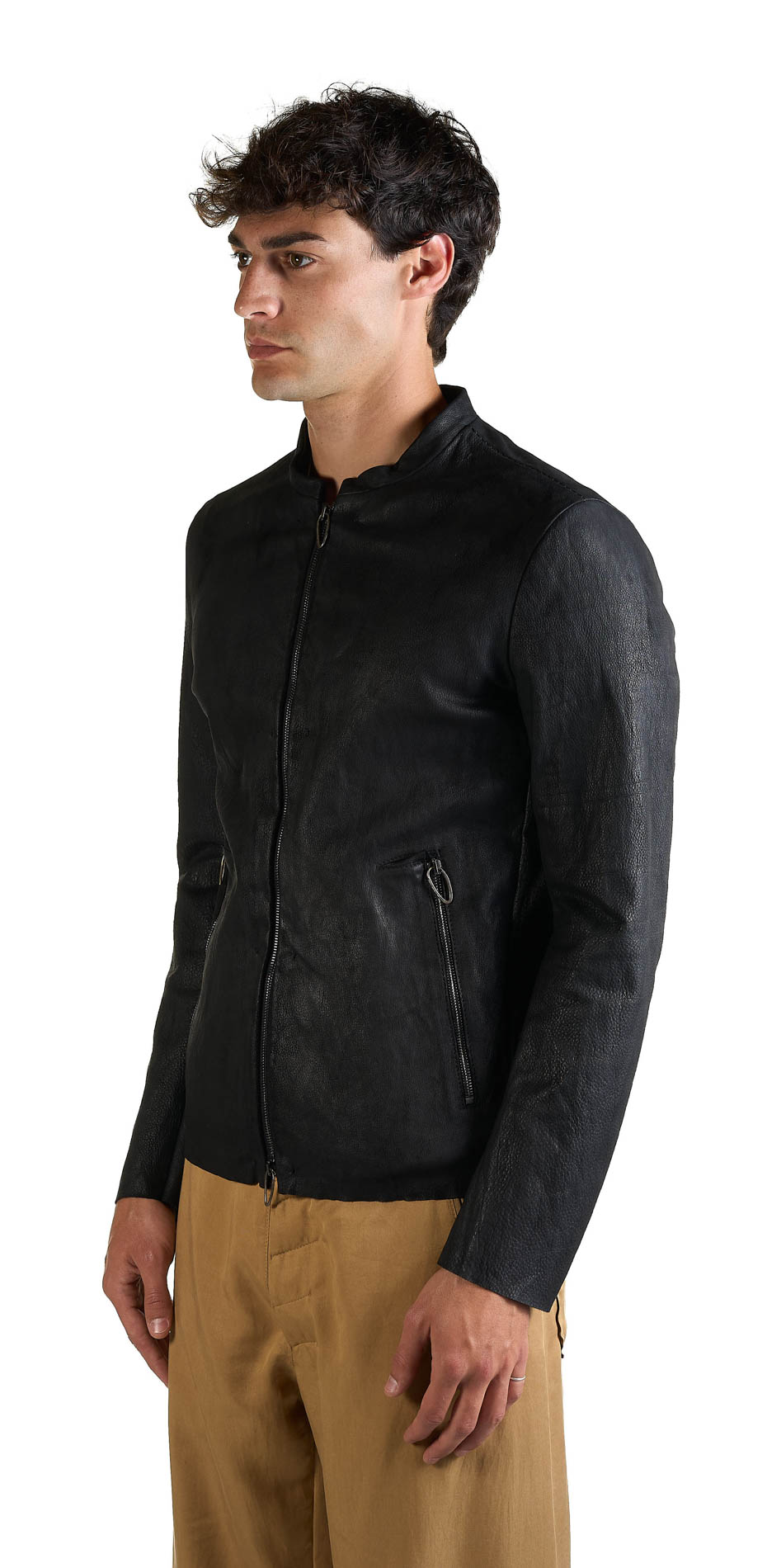 DANIELE BASTA LEATHER AND SILVER JACKET